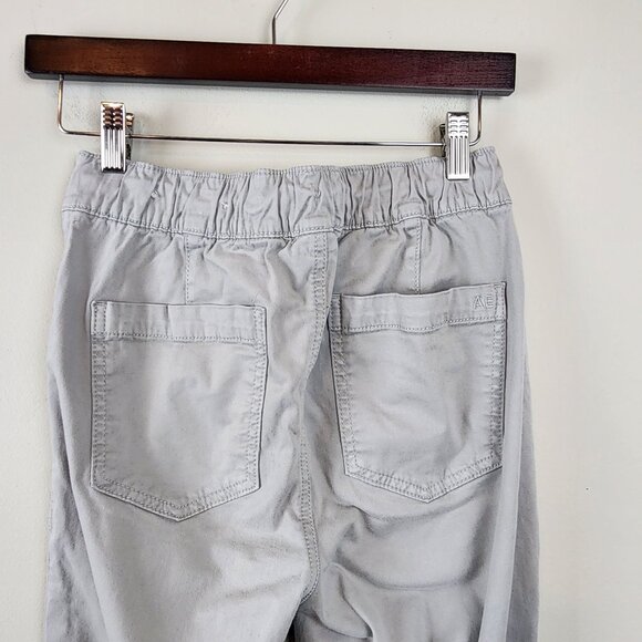 American Eagle Sz 6 Long Women Gray Jogger Pants  Elastic Waist Cotton Blend - Picture 7 of 12
